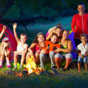 kids around campfire at summer camp