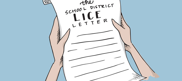 parent holding a school lice letter